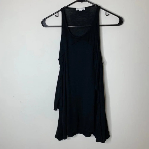 Aritzia Wilfred Tank Top Tiered Ruffle detail Sleeveless Rayon Black Size XS - Picture 7 of 15